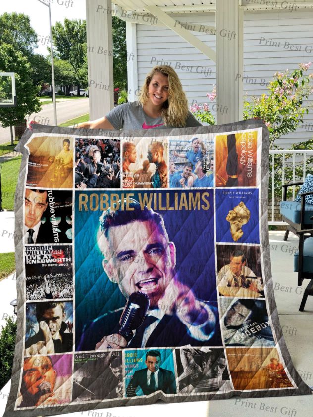 Rock out with this Robbie Williams Albums Cover Poster Quilt Bedding Set