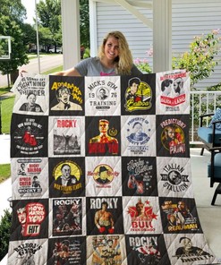 Rocky Balboa fans, grab this quilt blanket featuring the famed boxer