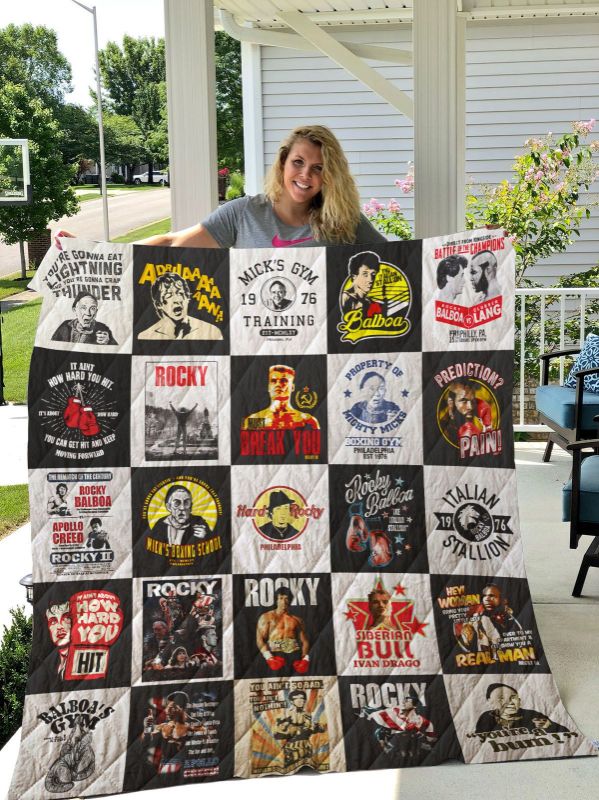 Rocky Balboa fans, grab this quilt blanket featuring the famed boxer