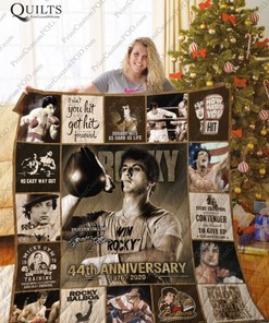 Rocky Inspirational Quilt Blanket with Keywords