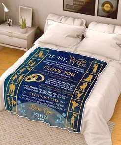 Romantic I Love You To The Moon And Back Quilt Bedding Set for Wife From Husband