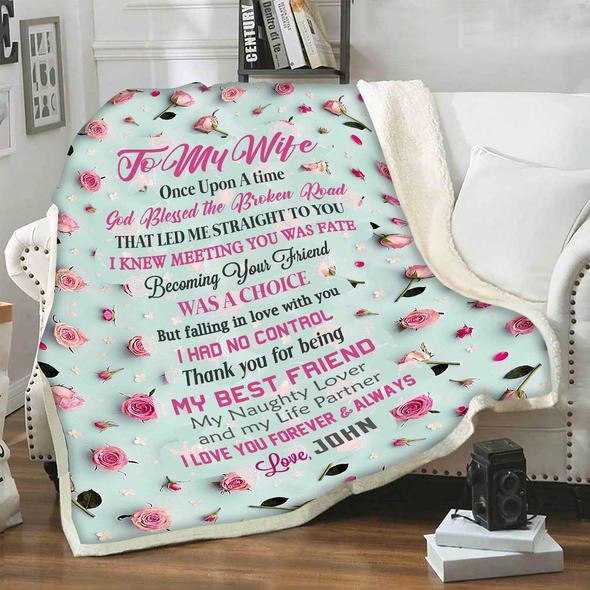 Romantic Personalized To My Wife My Naughty Lover And My Life Partner Quilt Bedding Set for Wife From Husband