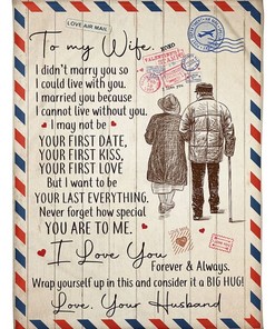 Romantic To My Wife I Love You Letter Quilt Bedding Set for Wife From Husband