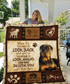 Rottweiler Dog Theme Quilt Blanket - I'll Be There For You Rottweiler Blanket