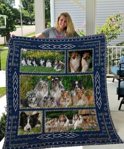 Rough Collie In The Garden Customized Quilt Blanket for Dog Lovers