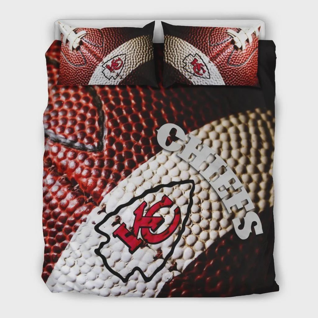 Rugby Superior Comfortable Kansas City Chiefs Duvet Cover Quilt Cover Pillowcase Bedding Set for Football Fans
