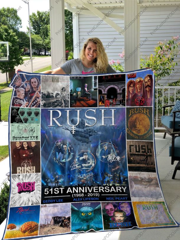 Rush Band 51st Anniversary Quilt Blanket with Bed Set Twin