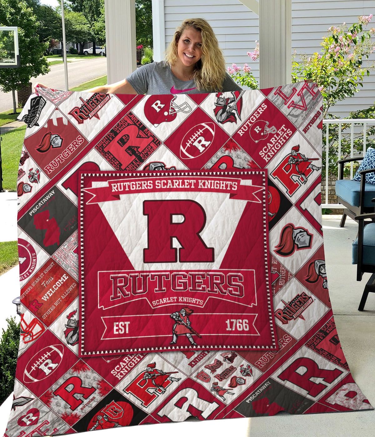Rutgers Scarlet Knights Ncaa Quilt Bedding Set