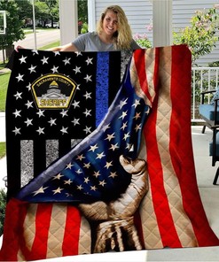 Sacramento County Sheriff Flag Quilt Blanket Law Enforcement Bedding Set