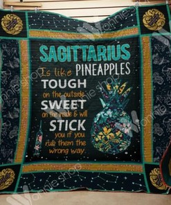 Sagittarius Horoscope Pineapple Quilt Blanket for Astrology Enthusiasts