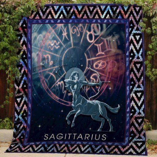 Sagittarius Horoscope Quilt Blanket for Astrology Fans