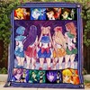 Sailor Moon Squad Anime Quilt Blanket with Quotes for Girls