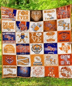 Sam Houston State Bearkats Shsb: Quilt Bedding Set with Fleece Blanket for SHSB Fans