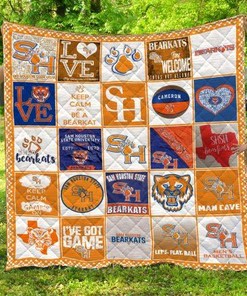 Sam Houston State Bearkats Shsb Quilt Bedding Set with Quilt Bedding Set Vintage