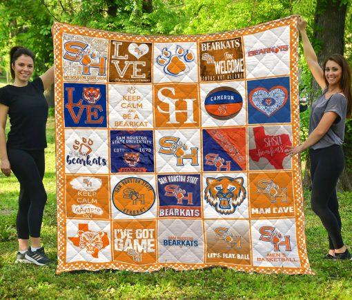 Sam Houston State Bearkats Shsb Quilt Bedding Set with Quilt Bedding Set Vintage