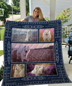Samoyed Dog Pattern Quilt Bedding Set for Dog Lovers
