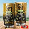 San Diego Padres Baby Yoda Custom Name Tumbler - Perfect Tumbler Gift for Fans