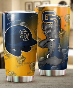 San Diego Padres Funny Dog MLB Tumbler with Playful Design