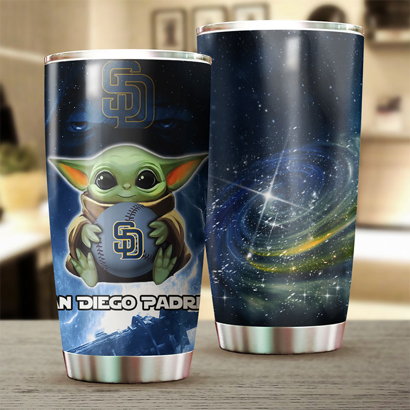 San Diego Padres MLB Tumbler - Baby Yoda Edition - Image 2