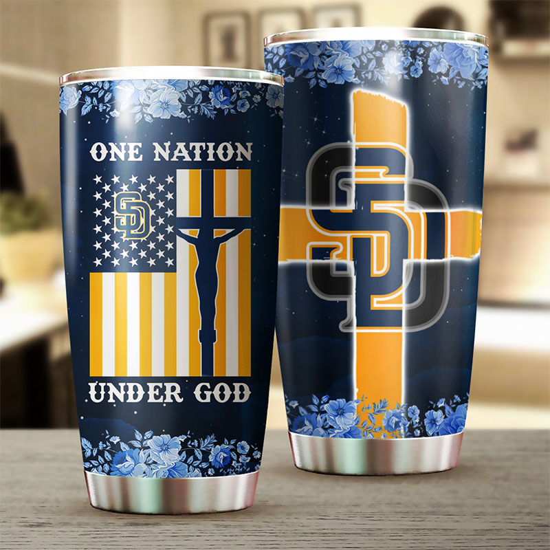San Diego Padres MLB Tumbler - One Nation Under God Edition - Image 2