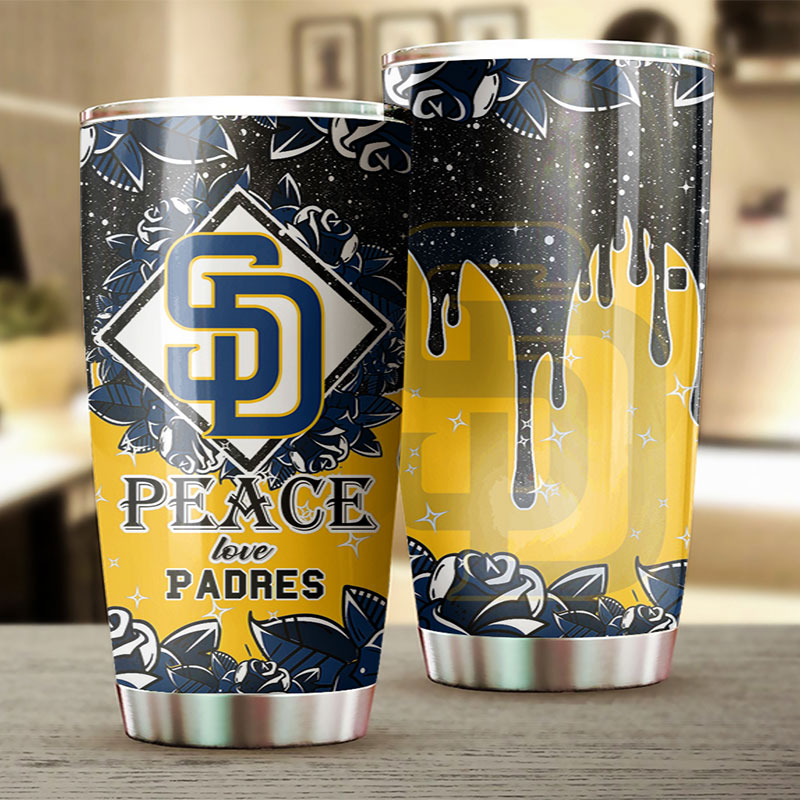 San Diego Padres MLB Tumbler - Peace and Love Edition - Image 2