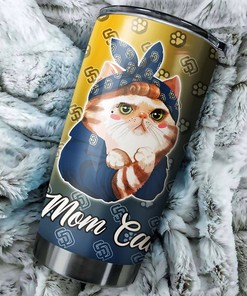 San Diego Padres MLB Tumbler for Cat Moms with personalized design and custom MLB logo