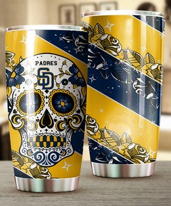 San Diego Padres MLB Tumbler with Skull Design for Baseball Lovers