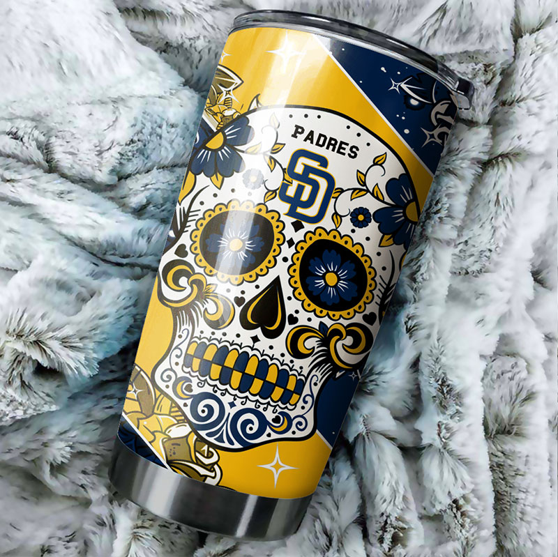 San Diego Padres MLB Tumbler with Skull Design for Baseball Lovers - Image 2