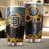 San Diego Padres MLB Tumbler with Sunflower Design