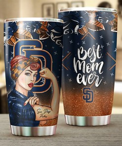 San Diego Padres Strong Best Mom Ever MLB Tumbler for Powerful Moms