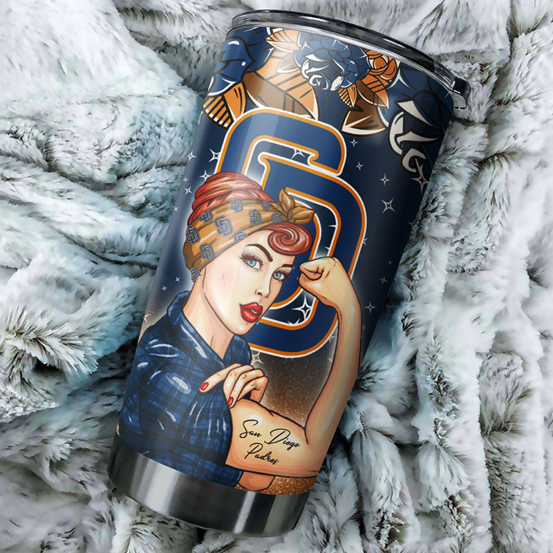 San Diego Padres Strong Best Mom Ever MLB Tumbler for Powerful Moms - Image 2