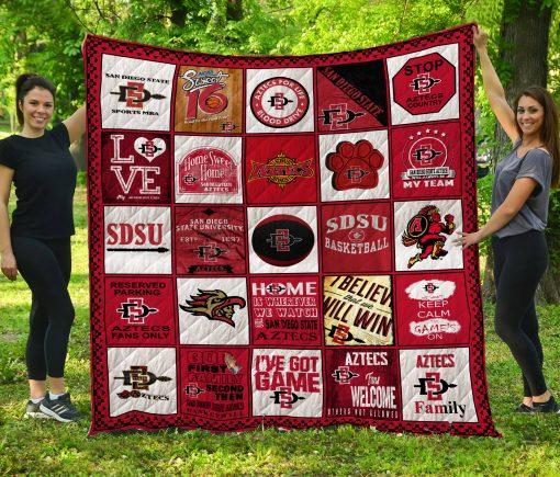 San Diego State Aztecs Sdsa Quilt Bedding Set for College Sports Fans