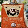San Francisco Giants Baseball Quilt Blanket Great Customized Quilt, Baseball Team Logo and Colors