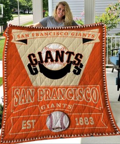 San Francisco Giants Baseball Quilt Blanket Great Customized Quilt, Baseball Team Logo and Colors