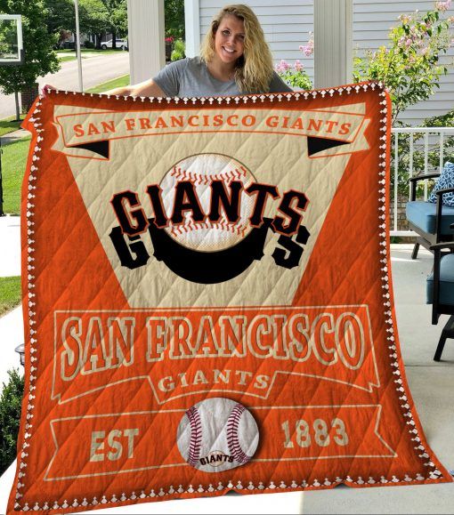 San Francisco Giants Baseball Quilt Blanket Great Customized Quilt, Baseball Team Logo and Colors
