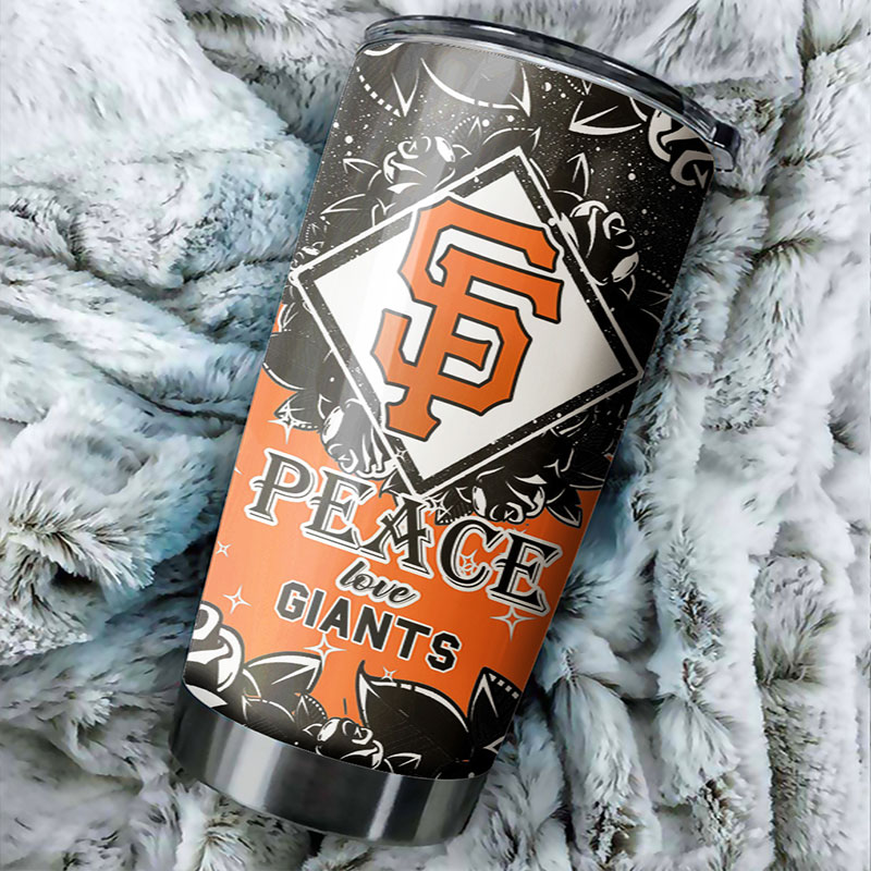 San Francisco Giants MLB Tumbler spreading peace and love with custom MLB logo