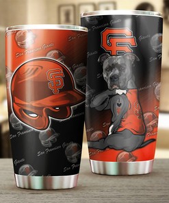 San Francisco Giants MLB Tumbler with Adorable Dog Design for Dog-loving Baseball Fans