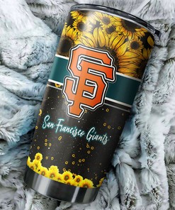San Francisco Giants MLB Tumbler with Beautiful Sunflower Design and MLB Logo