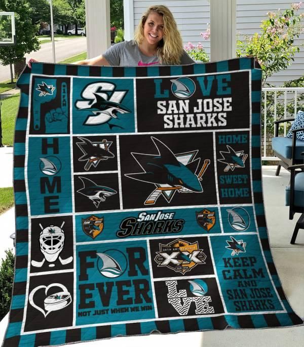 San Jose Sharks Home Sweet Home Quilt Bedding Set with Bed Set for Girls