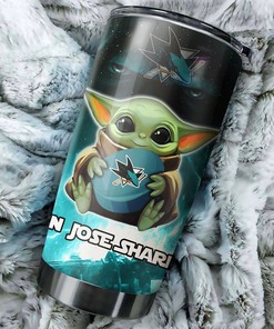 San Jose Sharks NHL Tumbler - Baby Yoda Design Tumbler for NHL Fans