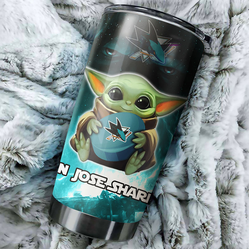 San Jose Sharks NHL Tumbler - Baby Yoda Design Tumbler for NHL Fans