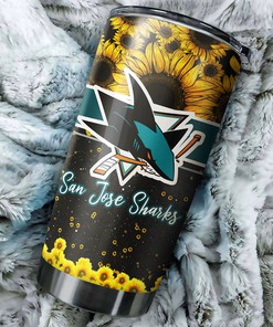 San Jose Sharks NHL Tumbler - Beautiful Sunflower Design Tumbler