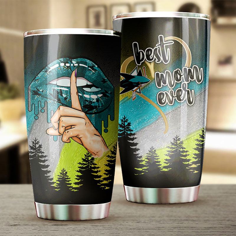 San Jose Sharks NHL Tumbler - Best Mom Ever Tumbler with Lovely Flower Design - G Fanatics