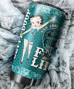 San Jose Sharks NHL Tumbler: Betty Boop Design Tumbler for NHL Fans, Perfect for Any Occasion