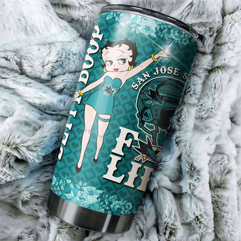 San Jose Sharks NHL Tumbler: Betty Boop Design Tumbler for NHL Fans, Perfect for Any Occasion