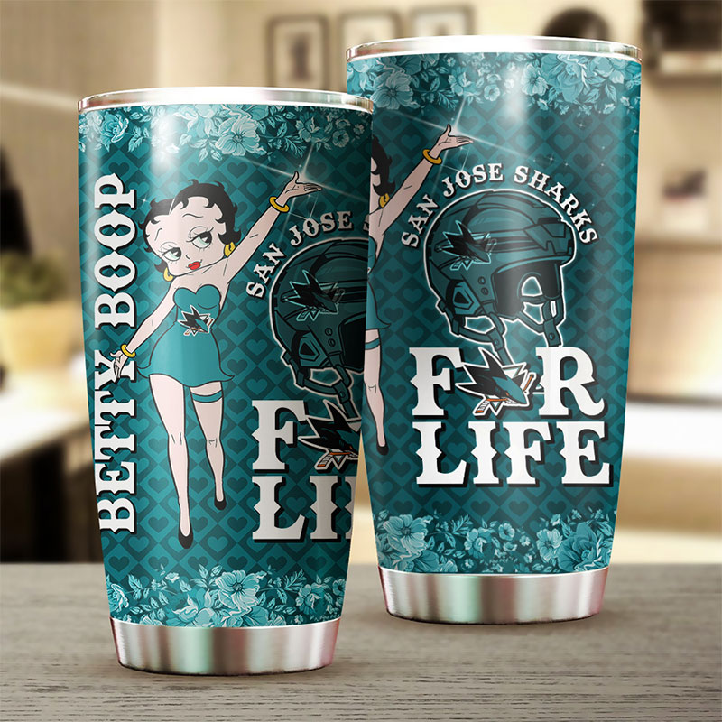 San Jose Sharks NHL Tumbler: Betty Boop Design Tumbler for NHL Fans, Perfect for Any Occasion - Image 2