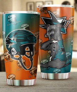 San Jose Sharks NHL Tumbler - Funny Dog Design Tumbler