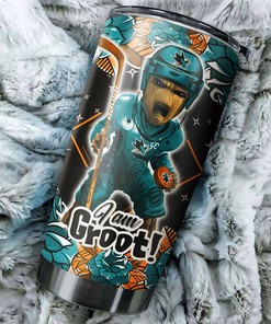 San Jose Sharks NHL Tumbler - I Am Groot Tumbler with Whimsical Quote - G Fanatics