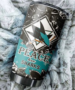 San Jose Sharks NHL Tumbler - Peace Love Tumbler with Sporting Design - G Fanatics