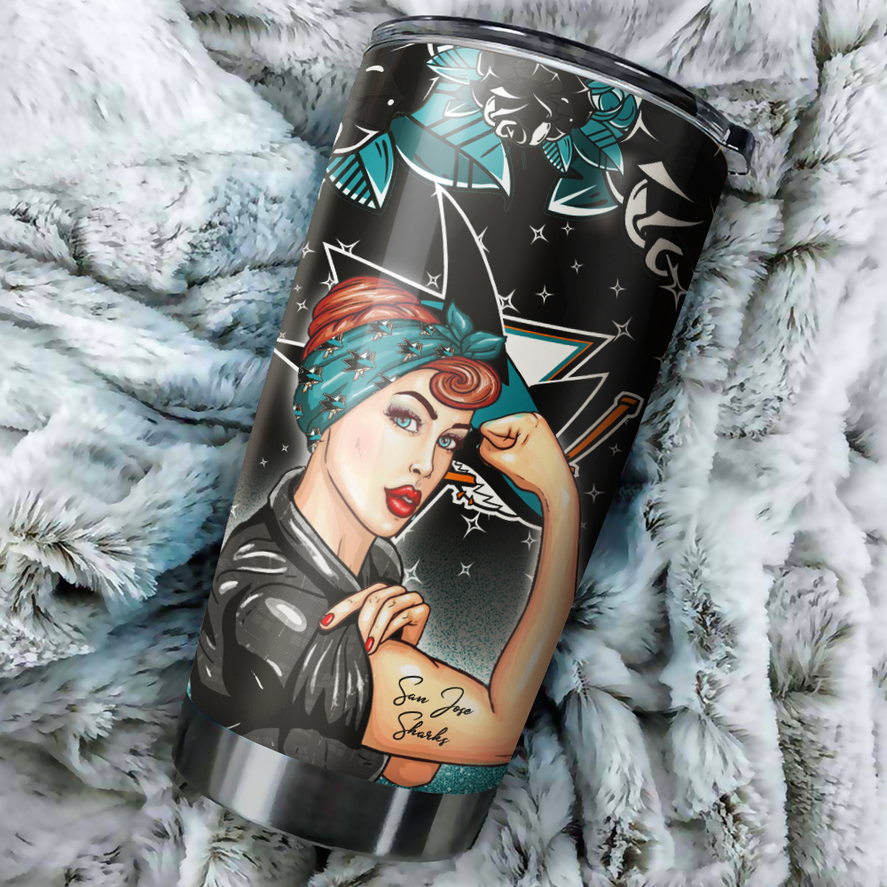 San Jose Sharks NHL Tumbler - Strong Best Mom Ever Design Tumbler